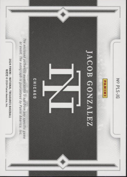 Jacob Gonzalez 2024 Panini National Treasures Prospect Bat Relic Auto 18/49