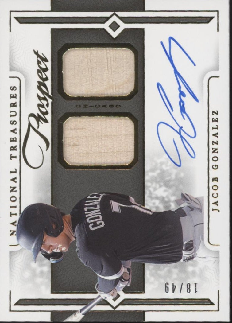 Jacob Gonzalez 2024 Panini National Treasures Prospect Bat Relic Auto 18/49