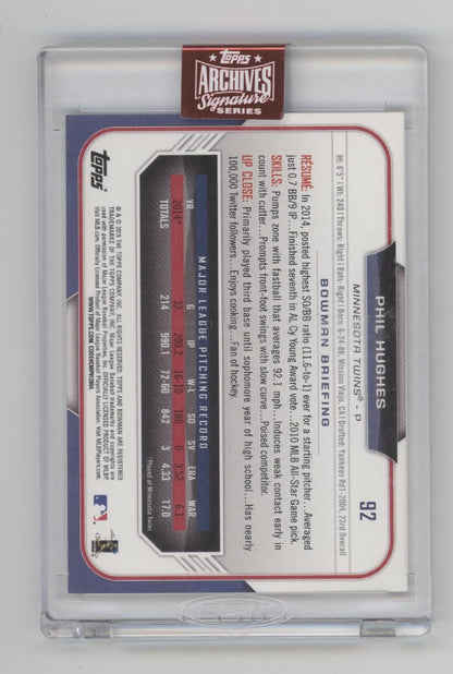 Phil Hughes 2023 Topps Archives Signature Series Auto 13/63 #92