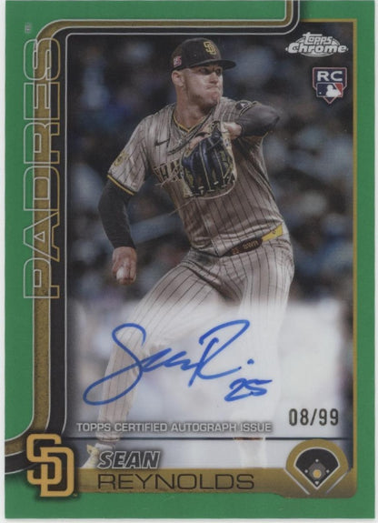 Sean Reynolds 2025 Topps Chrome Green Refractor RC Auto 08/99 #RA-SR
