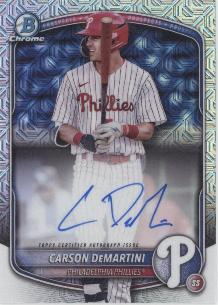 Carson DeMartini 2025 Bowman Chrome Prospects Mojo Refractor Auto #BMA-CD