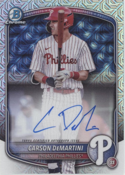 Carson DeMartini 2025 Bowman Chrome Prospects Mojo Refractor Auto #BMA-CD