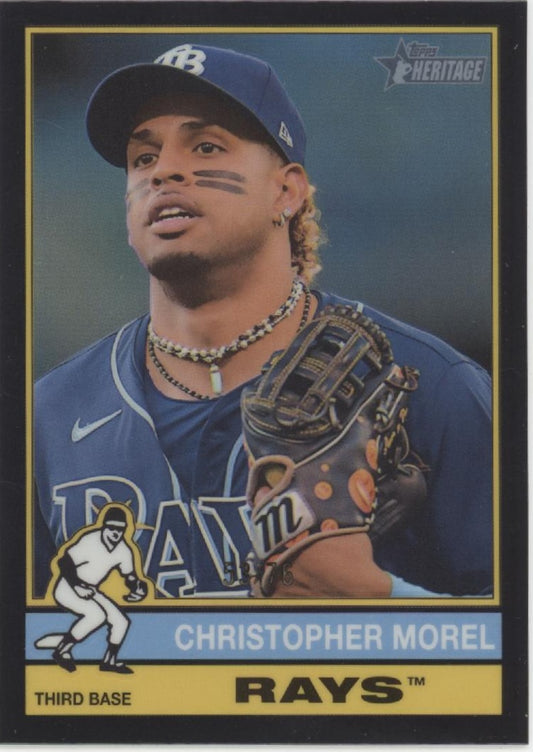Christopher Morel 2025 Topps Chrome Heritage Black Refractor 53/76 #299
