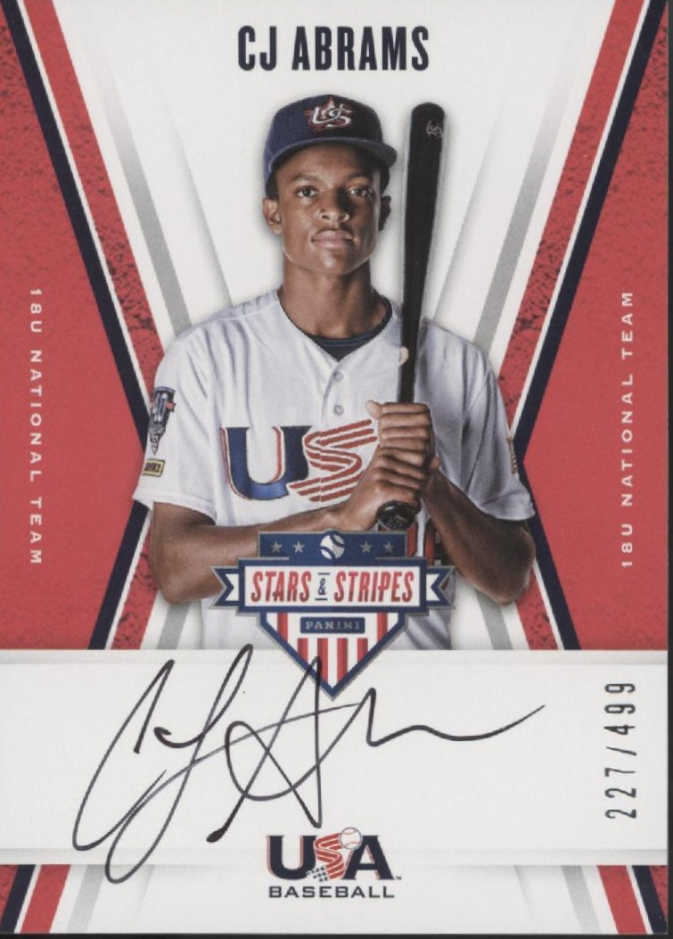 CJ Abrams 2019 Panini USA Stars & Stripes Auto 227/499 #CA