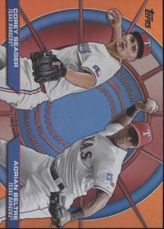 Corey Seager / Adrian Beltre 2025 Topps Series 2 Dynamic Dous Orange 02/25