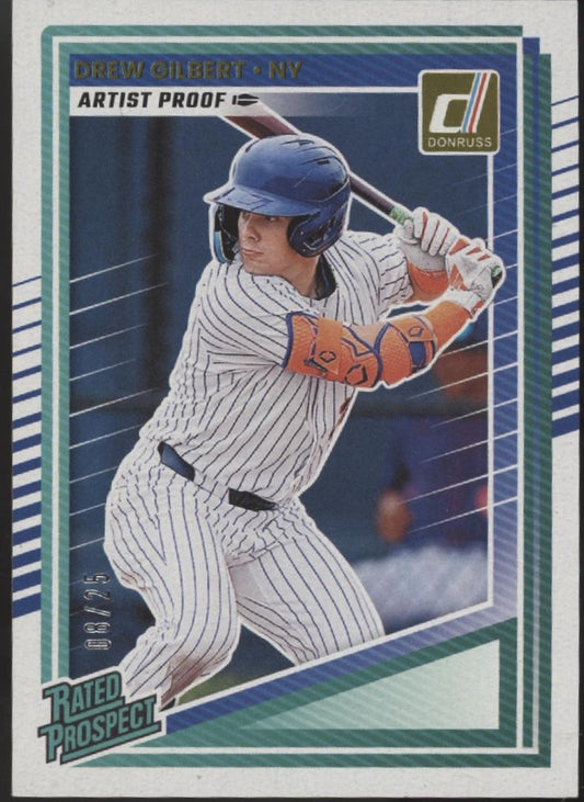 Drew Gilbert 2025 Panini Donruss Rated Prospect Artist Proof 08/25 #157