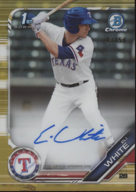 Eli White 2019 Bowman Chrome Gold Refractor Auto 43/50 #CPA-EW