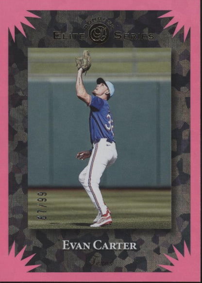 Evan Carter 2025 Panini Donruss Elite Series Pink Ice 67/99 #13