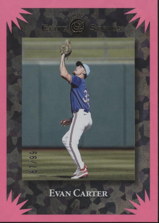 Evan Carter 2025 Panini Donruss Elite Series Pink Ice 67/99 #13