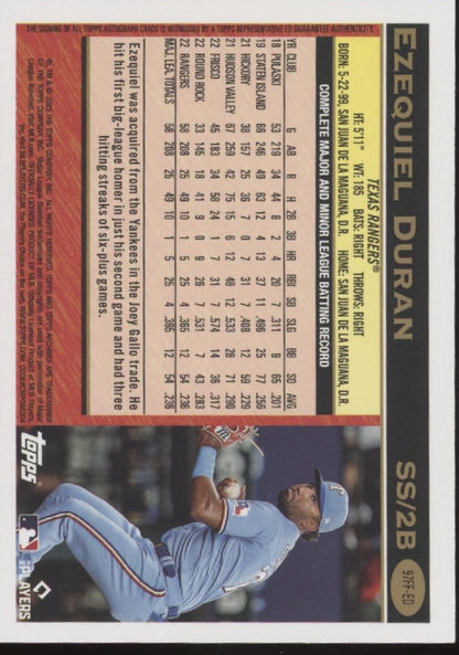 Ezequiel Duran 2023 Topps Archives Fan Favorites RC Auto #97FF-ED