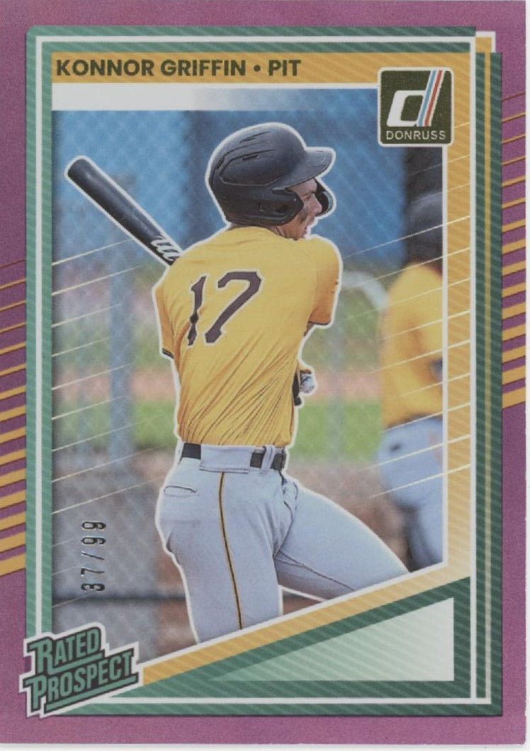 Konnor Griffin 2025 Panini Donruss Rated Prospect Purple Holo #123