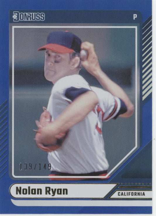 Nolan Ryan 2024 Panini Donruss Blue Holo 139/149 #42