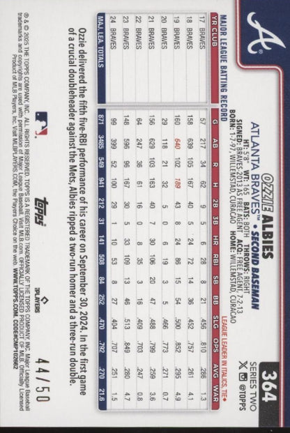 Ozzie Albies 2025 Topps Series 2 Gold Holo 44/50 #364
