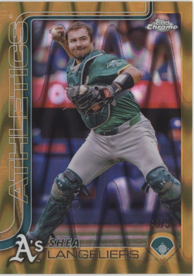 Shea Langeliers 2025 Topps Chrome Gold Ray Wave Refractor 43/50 #58