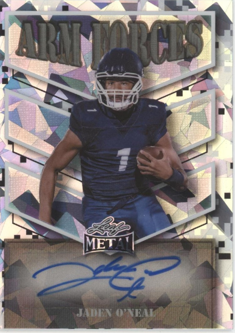 Jaden O'Neal 2025 Leaf Metal Arm Forces Auto 6/10 #AF-JON