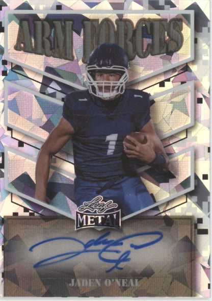 Jaden O'Neal 2025 Leaf Metal Arm Forces Auto 6/10 #AF-JON