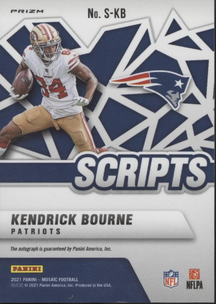 Kendrick Bourne 2021 Panini Mosaic Scripts Prizm Auto #S-KB