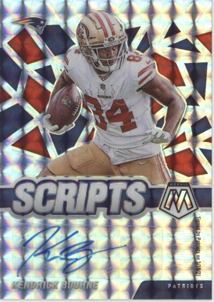 Kendrick Bourne 2021 Panini Mosaic Scripts Prizm Auto #S-KB