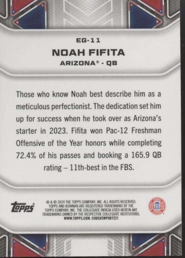 Noah Fifita 2024 Bowman's Best University Elements of the Game Refractor #EG-11