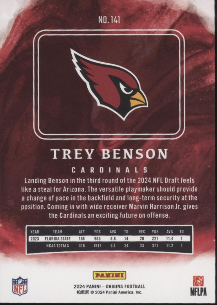 Trey Benson 2024 Panini Origins Red RC 243/299 #141