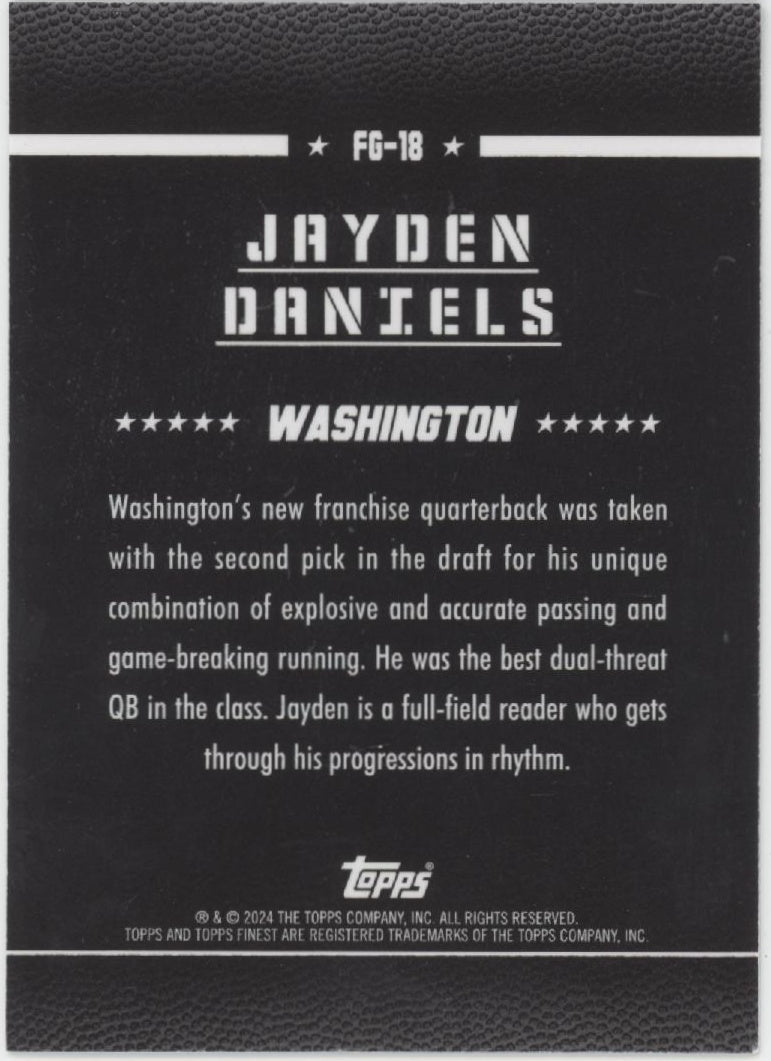 Jayden Daniels 2024 Topps Finest Field Generals RC #FG-18 #1