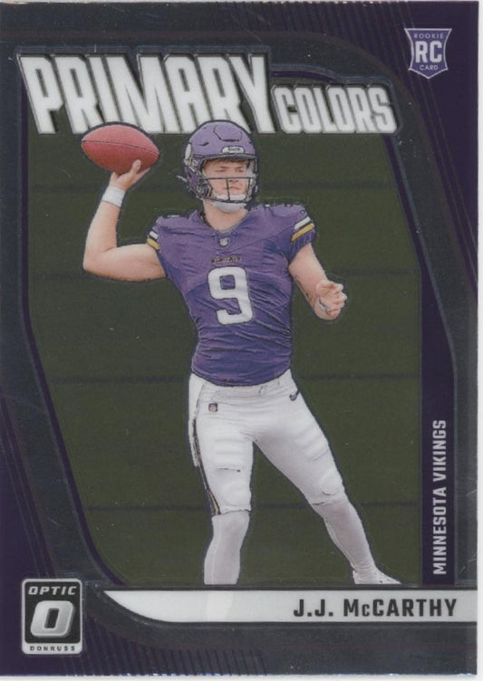 JJ McCarthy 2024 Panini Donruss Optic Primary Colors RC #20