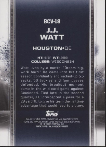 JJ Watt 2025 Topps Signature Class Refractor 124/175 #BCV-19