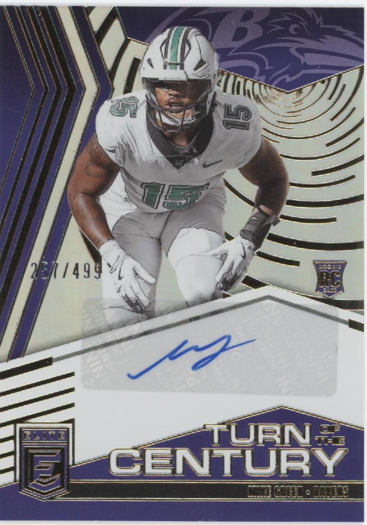 Mike Green 2025 Panini Donruss Elite Turn of the Century RC Auto 257/499