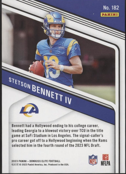 Stetson Bennett IV 2023 Panini Donruss Elite Status Blue RC 108/299 #82