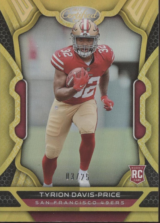 Tyrion Davis-Price 2022 Panini Certified Gold Mirror RC 03/25 #122