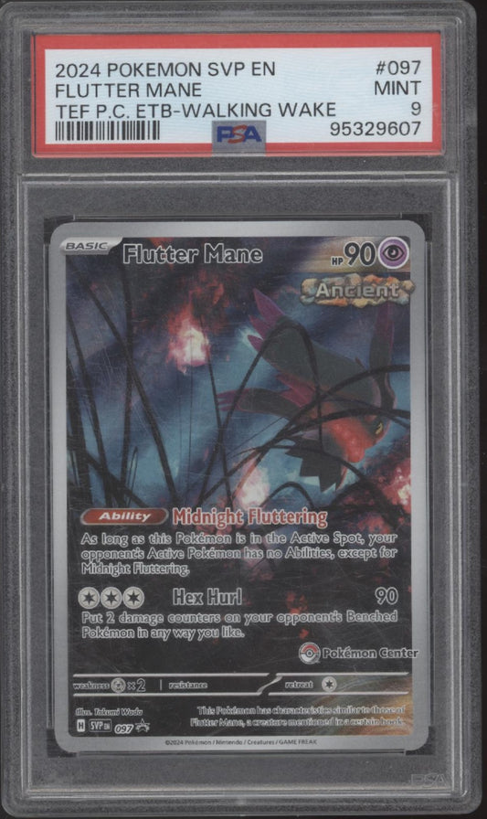 Flutter Man Pokemon Temporal Forces Pokemon Center Walking Wake #097 PSA 9