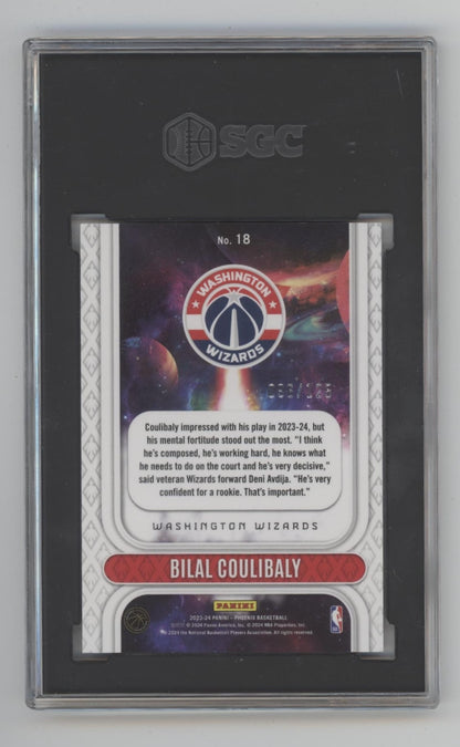 Bilal Coulibaly 2023-24 Panini Phoenix Rookie Rising Red 96/125 #18 SGC 9