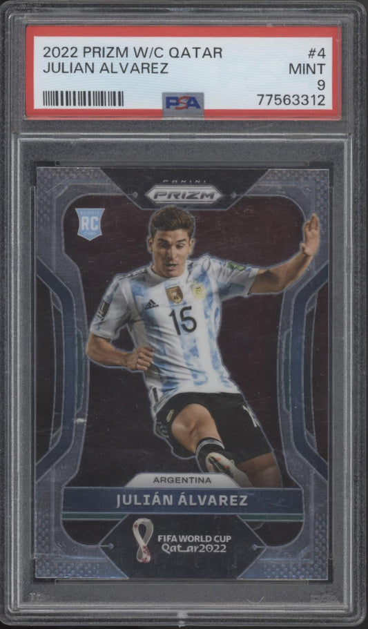 Julian Alvarez 2022 Panini Prizm World Cup Qatar RC #4 PSA 9