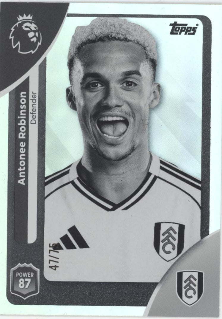Antonee Robinson 2025-26 Topps Premier League Black & White Holo 47/75 #150