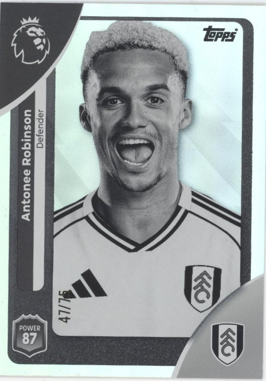 Antonee Robinson 2025-26 Topps Premier League Black & White Holo 47/75 #150