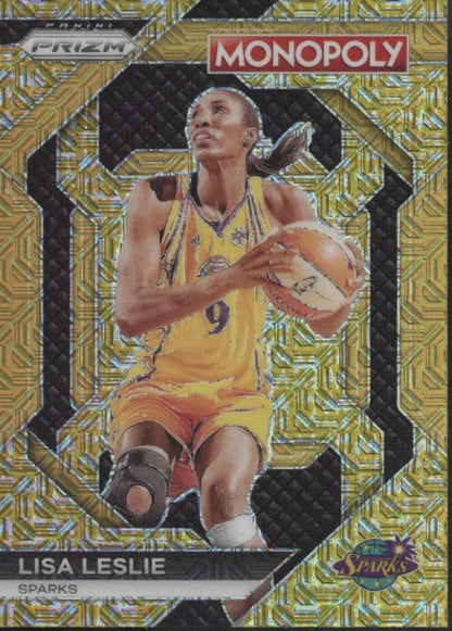 Lisa Leslie 2024 Panini WNBA Monopoly Prizm Gold Mojo Prizm 100/500 #WNBA13