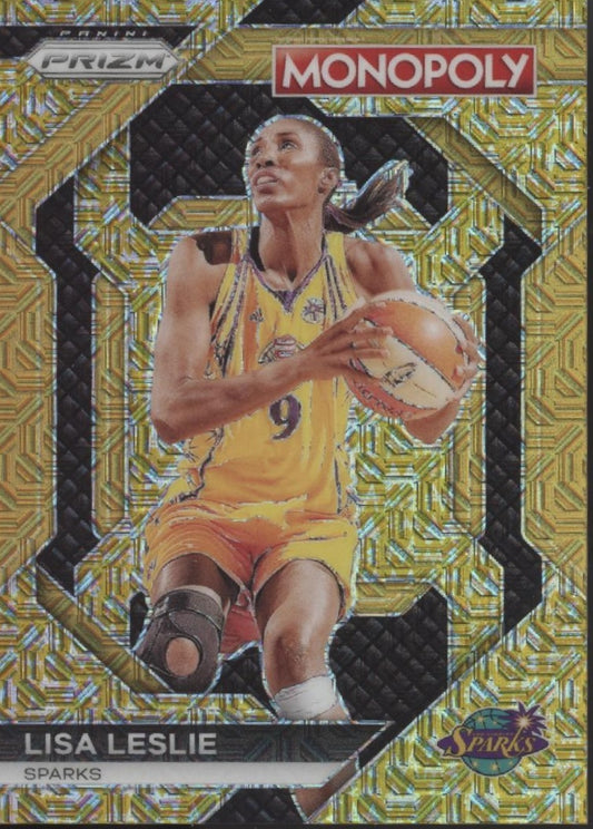 Lisa Leslie 2024 Panini WNBA Monopoly Prizm Gold Mojo Prizm 100/500 #WNBA13