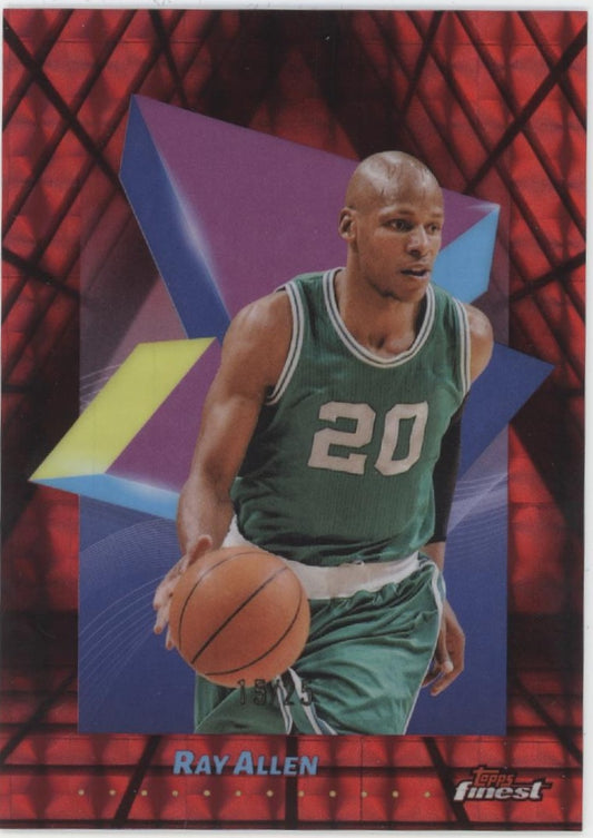 Ray Allen 2024-25 Topps Finest Red Refractor 15/25 #8