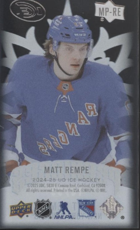 Matt Rempe 2024-25 Upper Deck Ice Premieres Mini Clear Card 18/99 #MP-RE