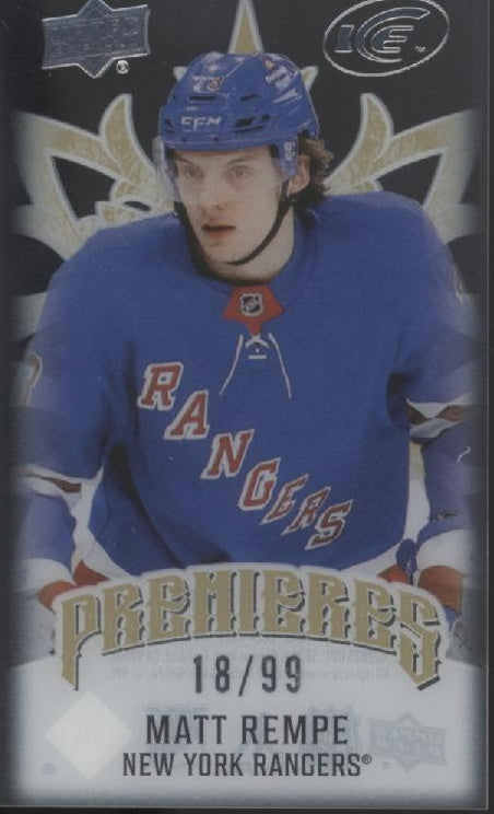 Matt Rempe 2024-25 Upper Deck Ice Premieres Mini Clear Card 18/99 #MP-RE