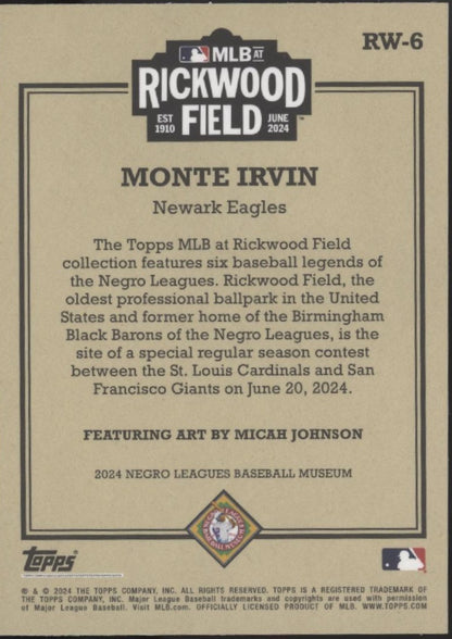 Monte Irvin 2024 Topps Rickwood Field #RW-6