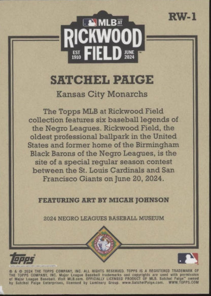 Satchel Paige 2024 Topps Rickwood Field #RW-1