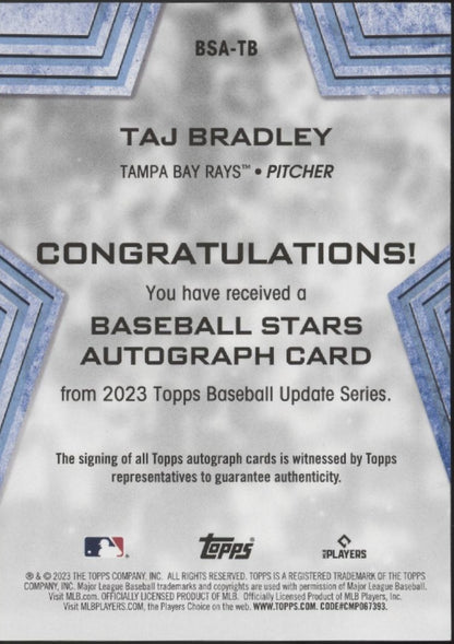 Taj Bradley 2023 Topps Update Series Stars RC Auto #BSA-TB