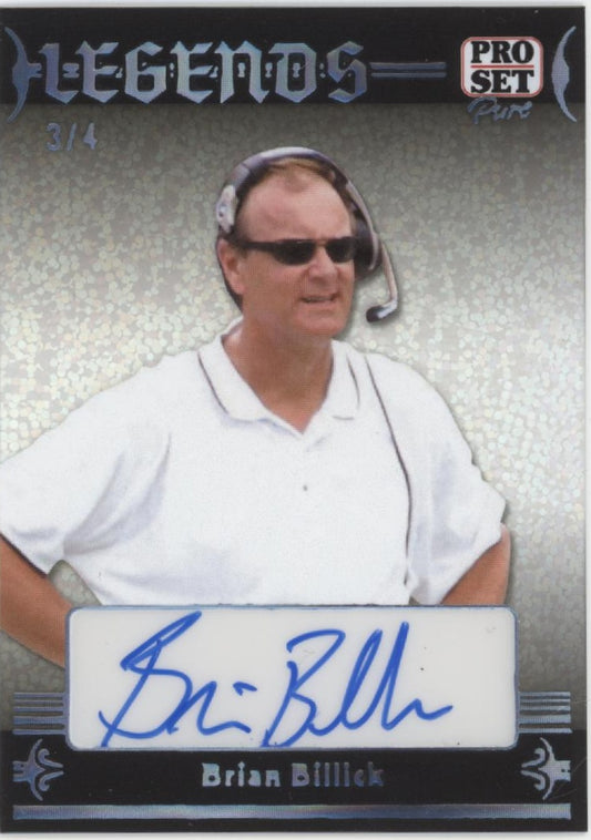 Brian Billick 2024 Leaf Pro Set Legends Sparkle Clear Card Auto 3/4