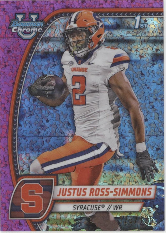 Justus Ross-Simmons 2024 Bowman Chrome U Pink Mini Diamond Refractor 123/125