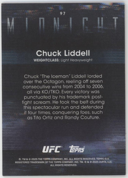 Chuck Liddell 2025 Topps Midnight Dusk Refractor 59/75 #97