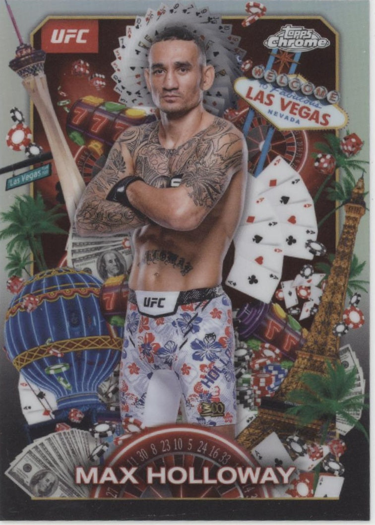 Max Holloway 2025 Topps Chrome Titans Refractor #TNS-3