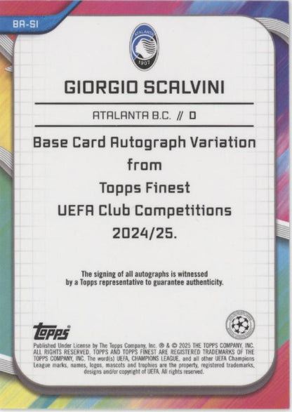 Giorgio Scalvini 2024-25 Topps Finest UEFA CC Red Refractor Auto 3/5 #BA-SI