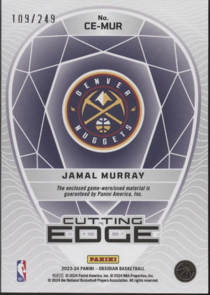 Jamal Murray 2023-24 Panini Obsidian Cutting Edge Swatch 109/249 #CE-MUR