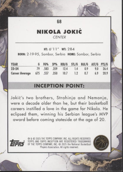 Nikola Jokic 2024-25 Topps Inception Red 22/75 #68